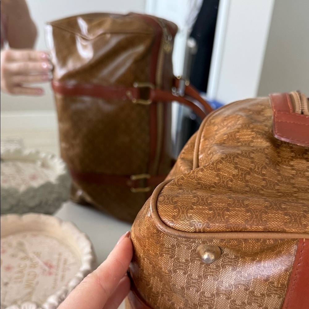 Celine Brown Boston Leather Duffel Bag - Picture 8 of 10